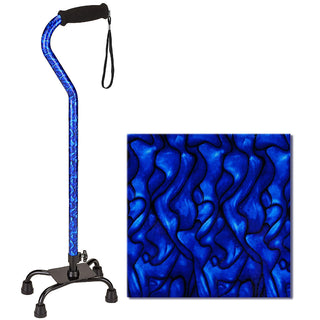 Nova Designer Quad Cane With Blue Waves