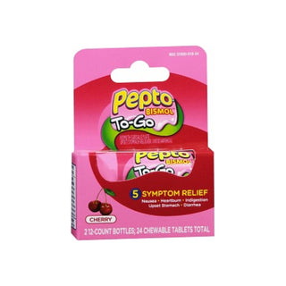 Pepto Bismol Cherry Upset Stomach  Reliever/ Antidiarrheal 24 Chewable Tablets