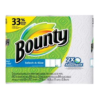 Bounty Paper Towels, Select A Size, White, 2 Ply