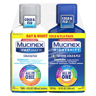 Mucinex Fast-Max  Cold & Flu  Day & Night Liquid 6+6 Oz Value Pack