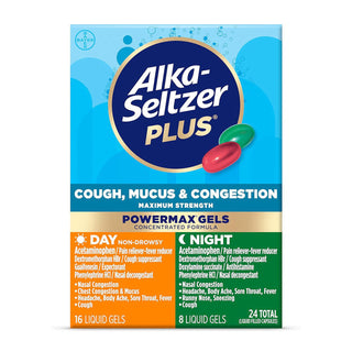 Alka-Seltzer Plus Day Cold & Flu PowerMax Gels, Non-Drowsy Relief, 24 Count