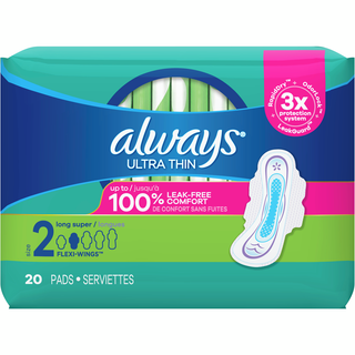 Always Pads, Without Wings, Long Super, Size 2, Ultra Thin