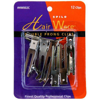 Hair Ware Double Prong Clips