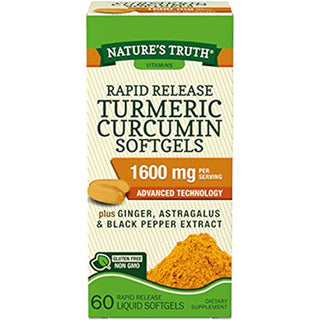 Nature's Truth Rapid Release Turmeric Curcumin, 1600 Mg, 60 Tabs