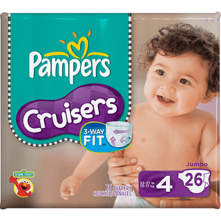 Pampers Cruisers Diapers, Size 4 (22-37 Lb), Sesame Street, Jumbo