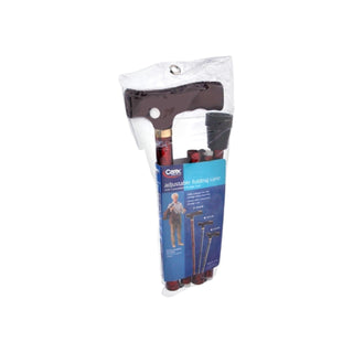 Carex Cane Folding Derby Handle Designer Adjustable Red