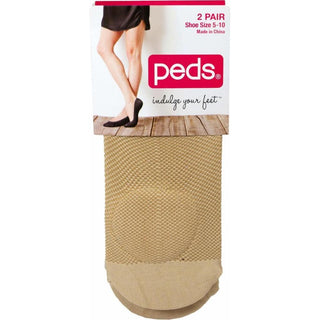 Peds Women's Mesh Pad Liner Socks - 2 Pack - Nude