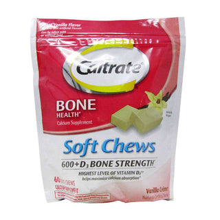 Caltrate Calcium & Vitamin D Supplement, 600+D, Soft Chews Vanilla Creme