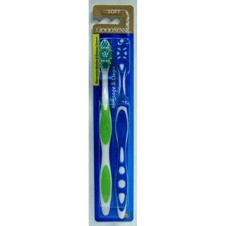 Good Sense Massage And Clean With Tongue Cleaner Toothbrush Soft 2 Count