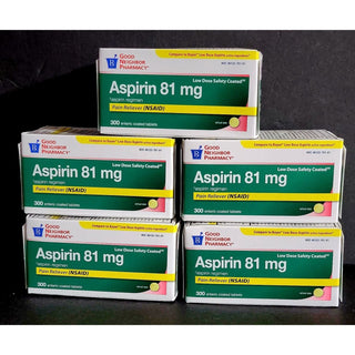 5 Boxes, 300 Per Box, Good Neighbor Pharmacy 81 Mg Aspirin Exp: 04/2026 FRESH