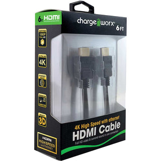 Chargeworx High Speed HDMI Cable w/Ethernet, 6 FT