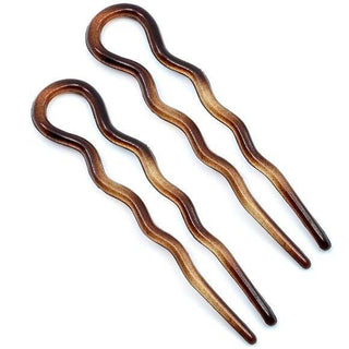 Camila Paris AD823 French Twist Stick Hair Fork, 2 Small Wavy U Shaped Pins
