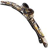 Camila Paris CP3170 French Hair Barrette Clip For Girls, Handmade, Brown, Gold Metal Clasp Strong Hold Grip Hair Clips For Women, No Slip And Durable Styling Girls Hair Accessories, Made In France