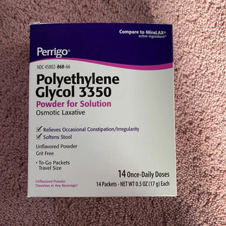 Perrigo Osmotic Laxatice Polyethylene Glycol 3350 Powder Unflavored 17g