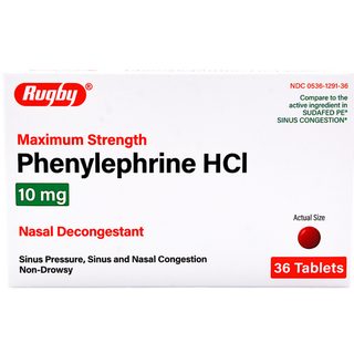 Rugby Phenylephrine H Cl, Maximum Strength, 10 Mg, Tablets