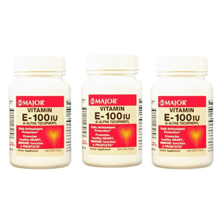 Major Vitamin E-100 IU 100 Sofgels * 3 Pack