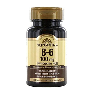 Windmill Natural Source Vitamin B-6, 100 Mg Tablets