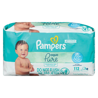 Pampers Aqua Pure Sensitive Baby Wipes 2 X Pop Top 112 Count