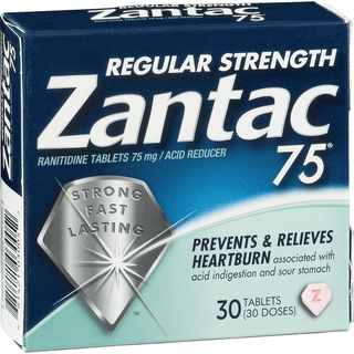 Zantac Regular Strength Acid Reducer, 75 Mg, 30 Tabs
