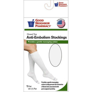 Good Neighbor Pharmacy Anti-Embolism Knee High Stocking 15-20mmHg White L