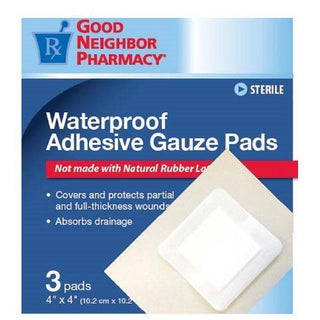 Good Neighbor Pharmacy Adhesive Gauze Pad Waterproof 4"x4" 3ct