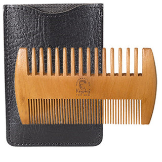 Harry D Koenig Kingsley Wood Beard Comb With Pocket Pouch