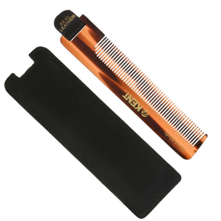Kent G.B.KENT 138mm Handmade Men's Hair Comb, Royal Warrant Holder, With Leather