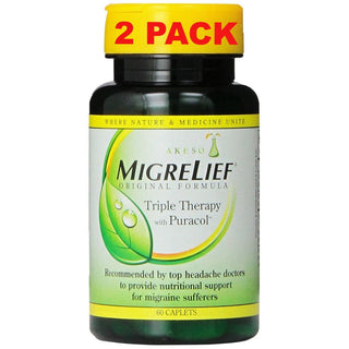 MigreLief Original Formula, Triple Therapy With Puracol, 60 Caplets