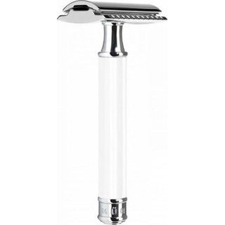Mühle Closed Comb Safety Razor - White And Chrome ( R107) By Muhle
