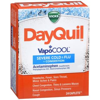 Vicks Cold & Flu + Congestion, Severe, Coated Caplets