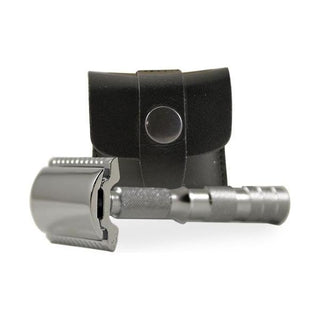 Merkur Double Edge Safety Razor Straight Cut Chrome Travel Size Mk-33000