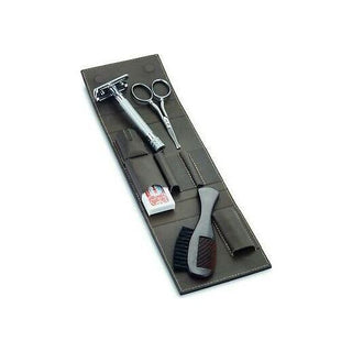 Dovo Travel Razor Set in Brown Leather Pouch 575056
