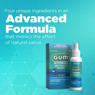 Gum Hydral Dry Mouth Relief On-The-Go Oral Spray Gentle Mint 2 Oz