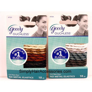 Goody Ouchless "Girl Next Door" Ponytail Hair Elastics - 10 Pcs