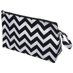 Kingsley Black/white Chevron Cosmetic Bag