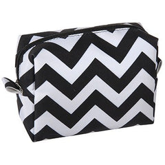 Kingsley Black/white Chevron Small Cosmetic Bag