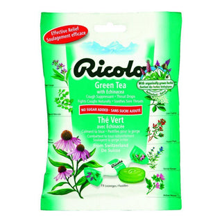 Ricola Green Tea With Echinacea Sugar Free Cough Suppressant Throat Drops 19 Ct. Bag