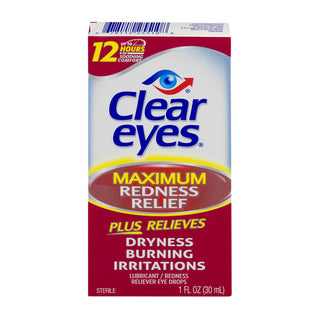 Clear Eyes Maximum Redness Relief Lubricant/Redness Reliever Eye Drops, 1 Fl Oz