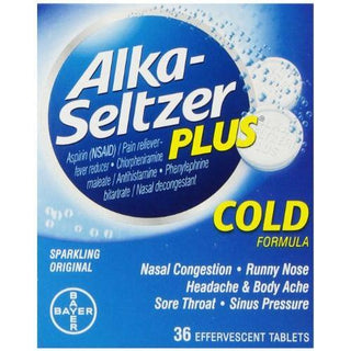 Alka-Seltzer Plus Cold Formula, Sparkling Original, Effervescent Tablets