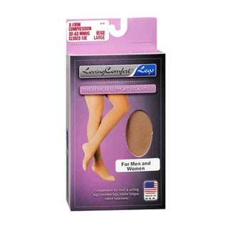 Scott Specialties Loving Comfort Thigh High CT 30-40mmHg Beige, Large, 1 Pair