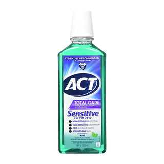 ACT Total Care Sensitive Formula Anticavity Fluoride Mouthwash, Mild Mint 18 Oz