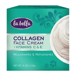 La Bella Collagen Face Cream With Vitamin C And E, 4 Oz