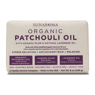 Sunaroma Organic Soap, Patchouli Oil 8 Oz
