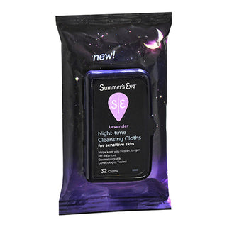 Summer's Eve Lavender Night Time Cleansing Cloths For Sensitive Skin