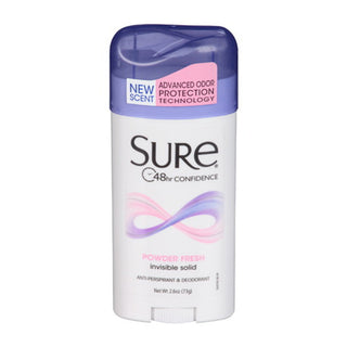Sure Anti Perspirant & Deodorant, Invisible Solid, Powder Fresh 2.6 Oz