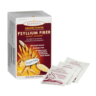 Konsyl Laxatives Orange Flavor Sugar Free Psyllium Fiber Packets
