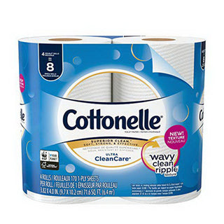 Cottonelle Ultra CleanCare Toilet Paper, Double Rolls, 1 Ply