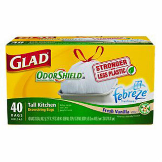 Glad Tall Kitchen 13 Gallon Drawstring Bags Fresh Vanilla