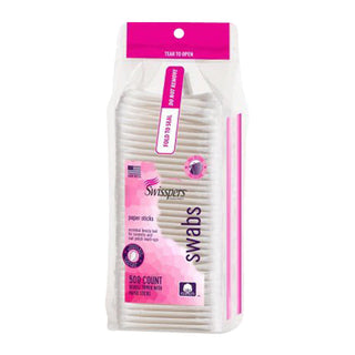 Swisspers White Paper Sticks Premium Bagged Swabs
