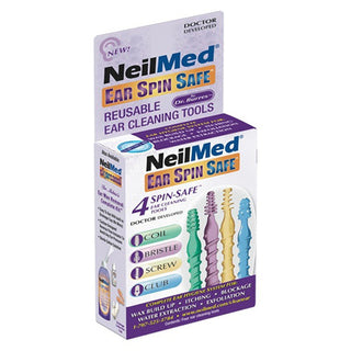 Neilmed Pack De 3 - Oído Spin Seguro 4 Spin-Seguro Reutilizables Oído Herramientas De Limpieza